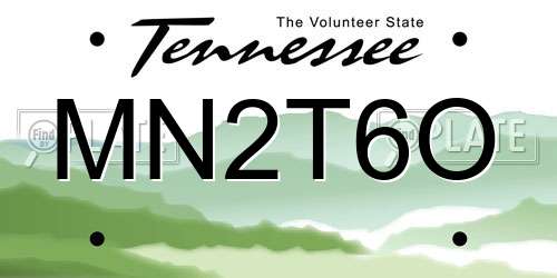 MN2T6O Tennessee License Plate