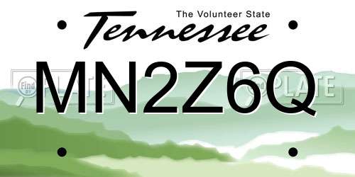 MN2Z6Q Tennessee License Plate