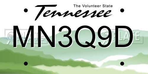 MN3Q9D Tennessee License Plate
