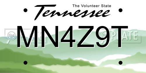 MN4Z9T Tennessee License Plate
