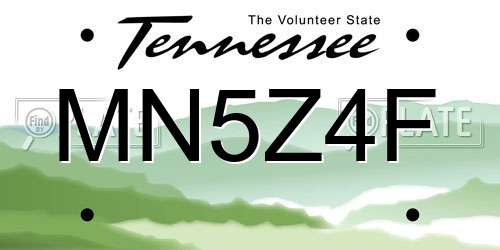 MN5Z4F Tennessee License Plate