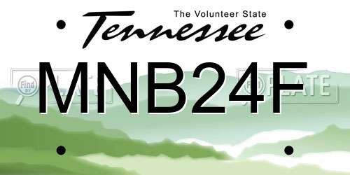 MNB24F Tennessee License Plate
