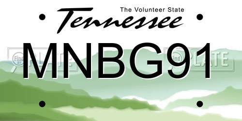 MNBG91 Tennessee License Plate