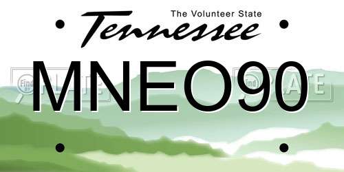 MNEO90 Tennessee License Plate