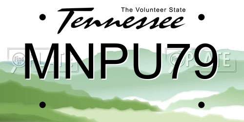MNPU79 Tennessee License Plate
