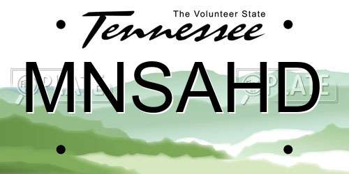 MNSAHD Tennessee License Plate