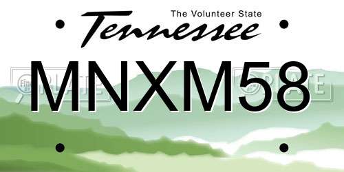 MNXM58 Tennessee License Plate