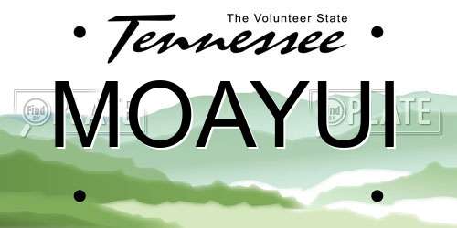 MOAYUI Tennessee License Plate