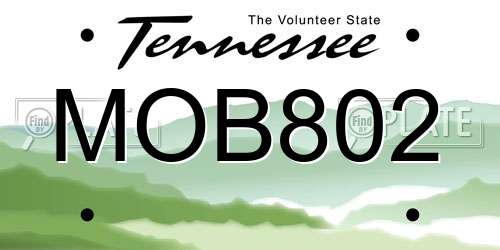 MOB802 Tennessee License Plate