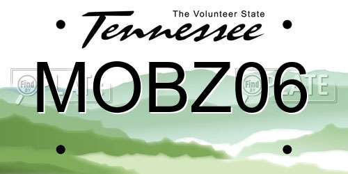 MOBZ06 Tennessee License Plate