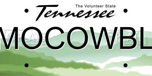 MOCOWBL Tennessee License Plate