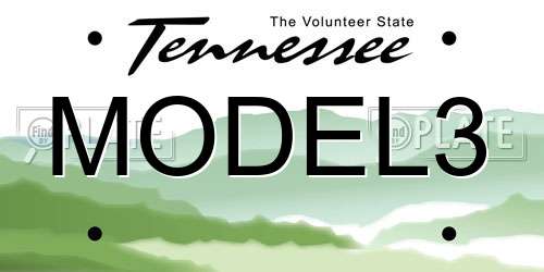 MODEL3 Tennessee License Plate