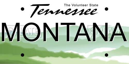 MONTANA Tennessee License Plate