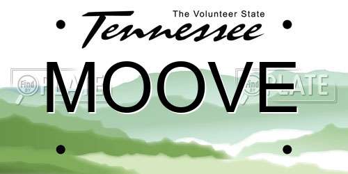 MOOVE Tennessee License Plate