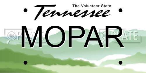 MOPAR Tennessee License Plate