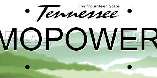 MOPOWER Tennessee License Plate