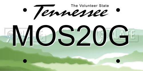 MOS20G Tennessee License Plate
