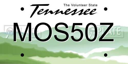 MOS50Z Tennessee License Plate