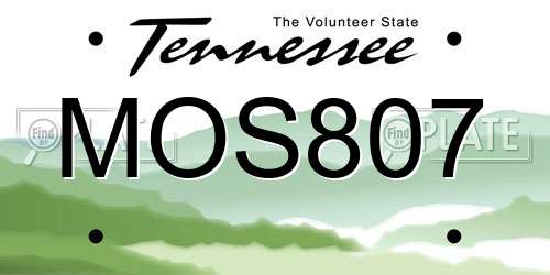 MOS807 Tennessee License Plate