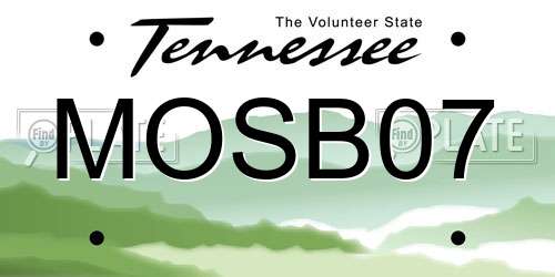MOSB07 Tennessee License Plate