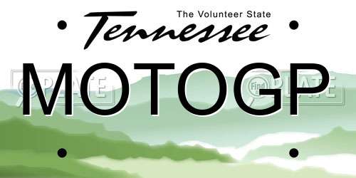 MOTOGP Tennessee License Plate