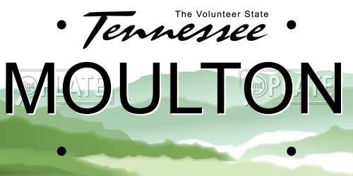 MOULTON Tennessee License Plate