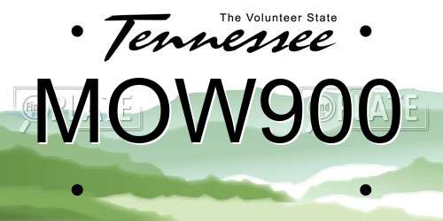 MOW900 Tennessee License Plate