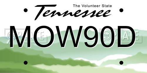 MOW90D Tennessee License Plate