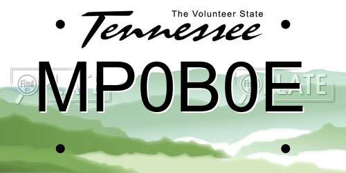 MP0B0E Tennessee License Plate