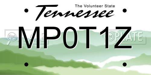 MP0T1Z Tennessee License Plate