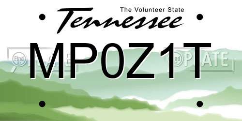 MP0Z1T Tennessee License Plate