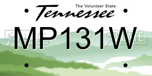 MP131W Tennessee License Plate
