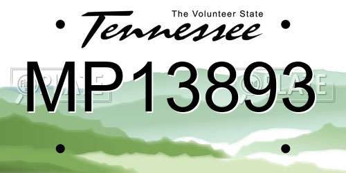 MP13893 Tennessee License Plate