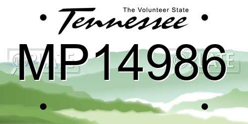 MP14986 Tennessee License Plate