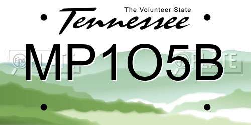 MP1O5B Tennessee License Plate