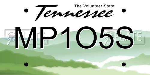 MP1O5S Tennessee License Plate