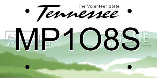 MP1O8S Tennessee License Plate