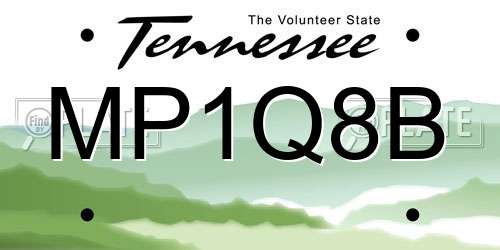 MP1Q8B Tennessee License Plate