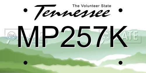 MP257K Tennessee License Plate