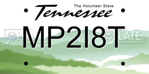 MP2I8T Tennessee License Plate