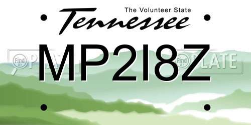 MP2I8Z Tennessee License Plate