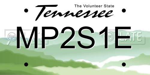 MP2S1E Tennessee License Plate