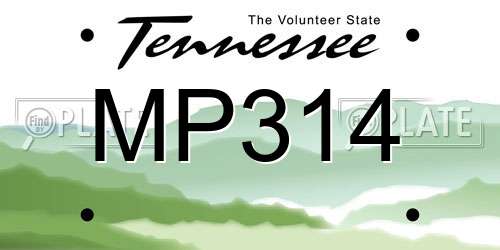 MP314 Tennessee License Plate