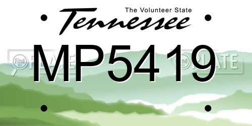 MP5419 Tennessee License Plate