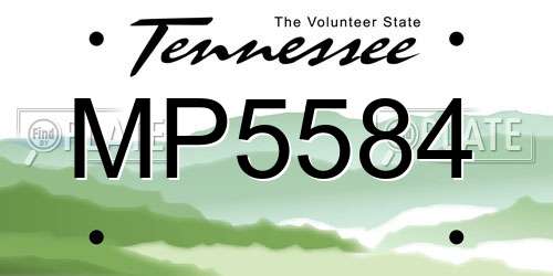 MP5584 Tennessee License Plate