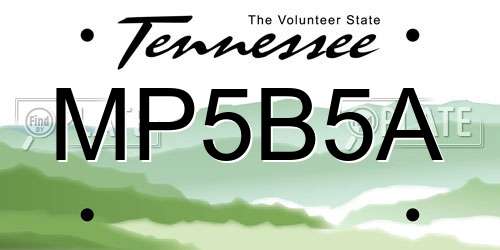 MP5B5A Tennessee License Plate