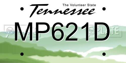 MP621D Tennessee License Plate