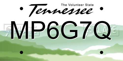 MP6G7Q Tennessee License Plate
