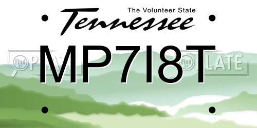 MP7I8T Tennessee License Plate