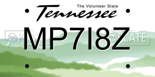 MP7I8Z Tennessee License Plate